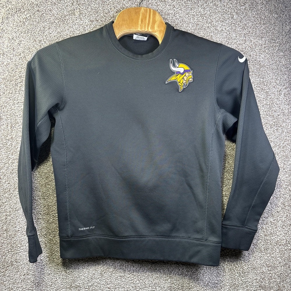 Nike NFL Minnesota Vikings Therma-FIT Crewneck Sweatshirt Mens Medium Grey